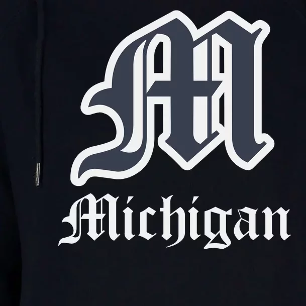 Michigan M Detroit D Logo Womens Funnel Neck Pullover Hood