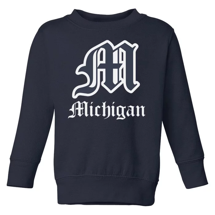 Michigan M Detroit D Logo Toddler Sweatshirt