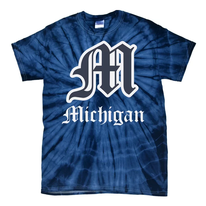 Michigan M Detroit D Logo Tie-Dye T-Shirt