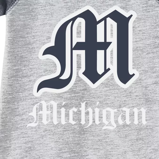 Michigan M Detroit D Logo Infant Baby Jersey Bodysuit