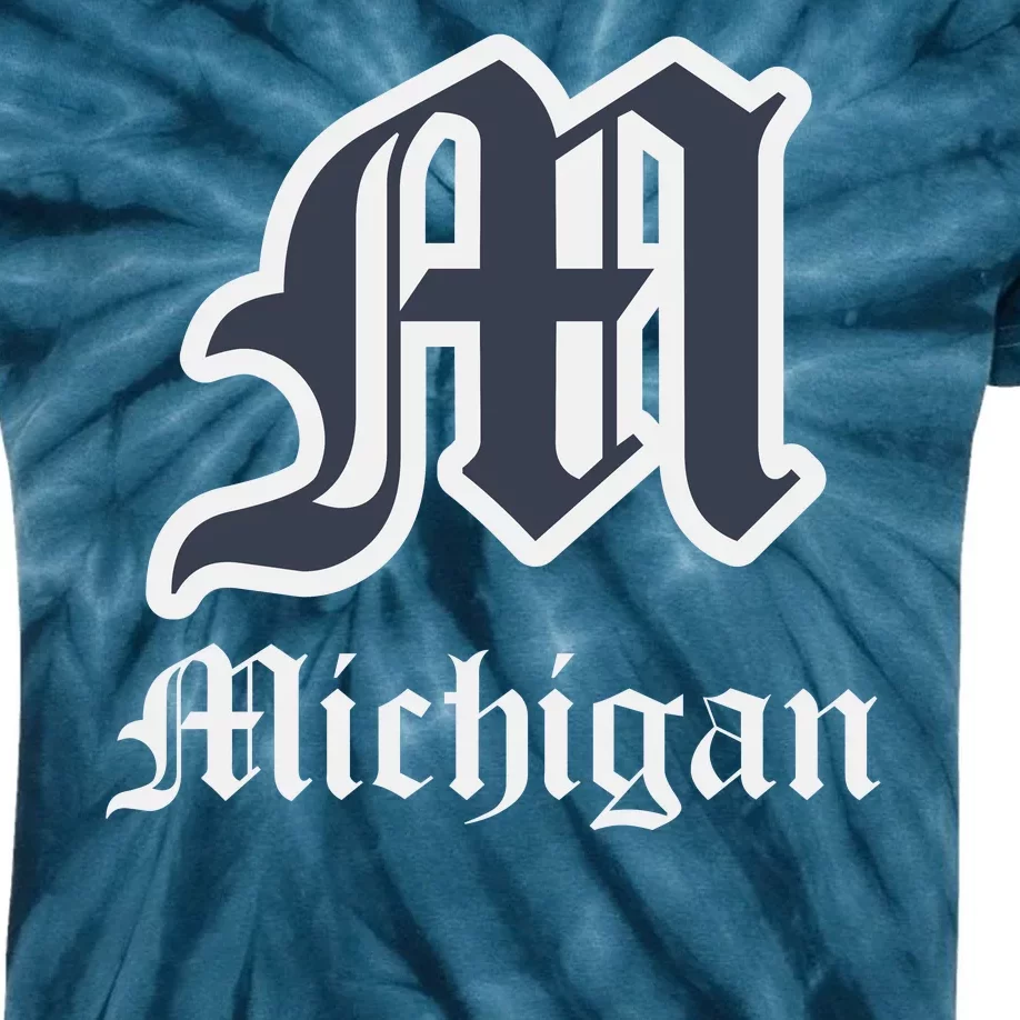 Michigan M Detroit D Logo Kids Tie-Dye T-Shirt