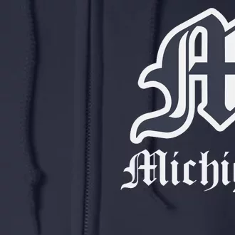 Michigan M Detroit D Logo Full Zip Hoodie