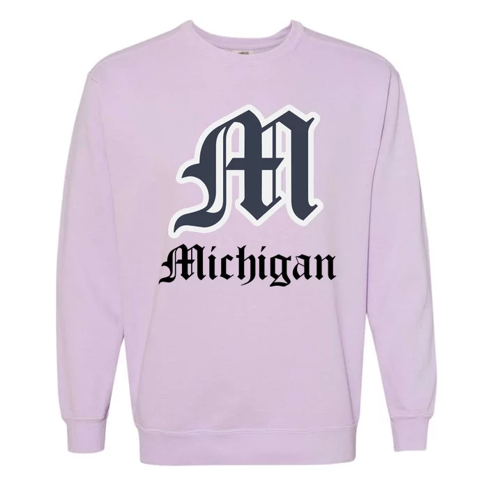 Michigan M Detroit D Logo Garment-Dyed Sweatshirt