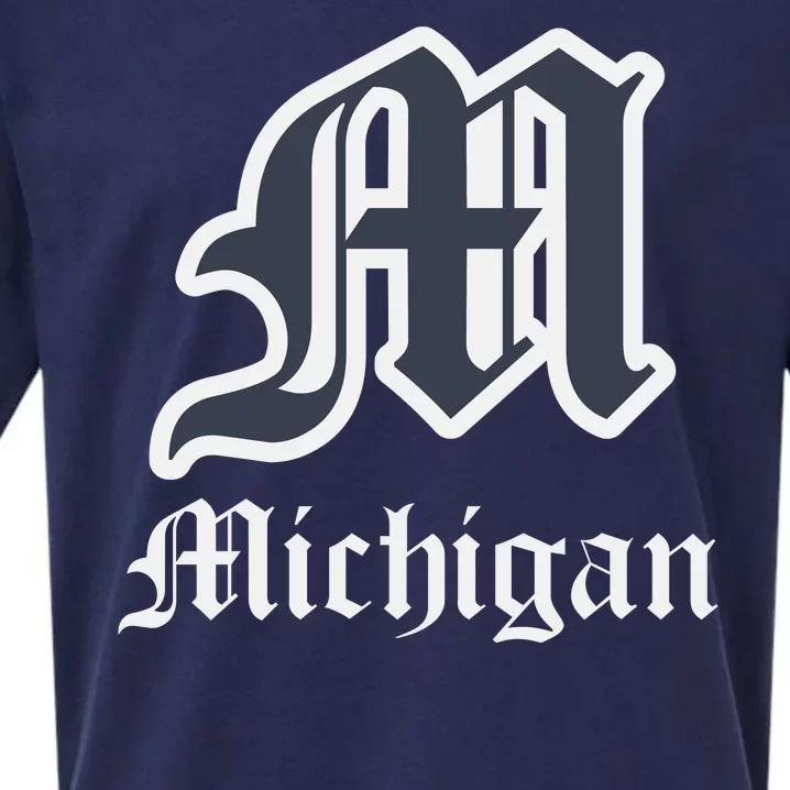 Michigan M Detroit D Logo Sueded Cloud Jersey T-Shirt