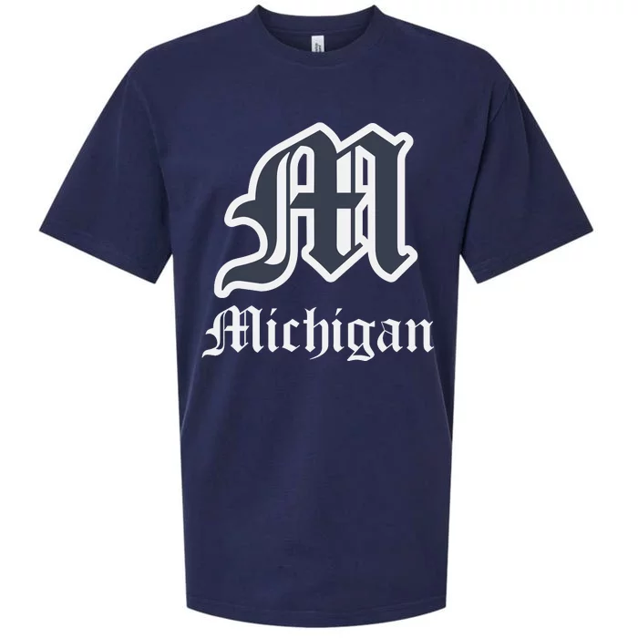 Michigan M Detroit D Logo Sueded Cloud Jersey T-Shirt