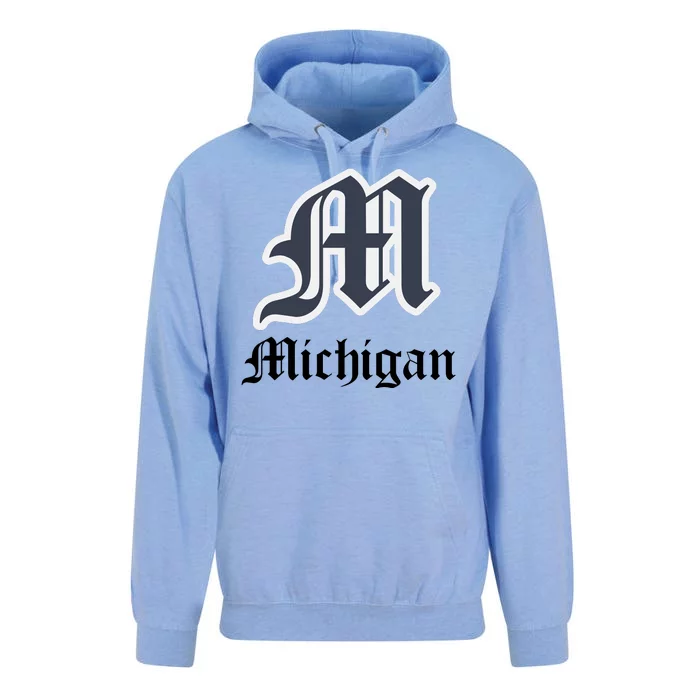 Michigan M Detroit D Logo Unisex Surf Hoodie