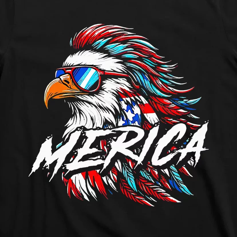 Merica Mullet Eagle Funny 4th Of July T-Shirt