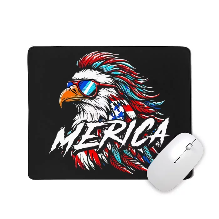 Merica Mullet Eagle Funny 4th Of July Mousepad