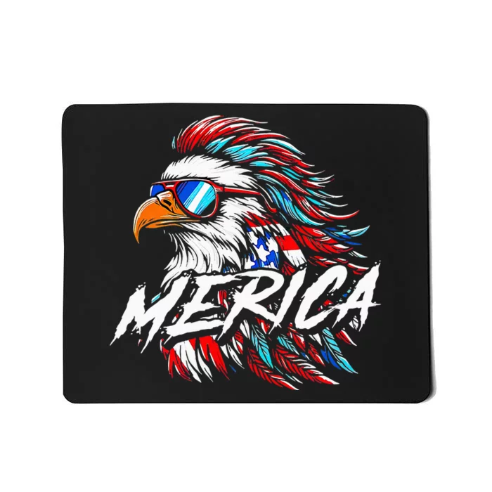 Merica Mullet Eagle Funny 4th Of July Mousepad