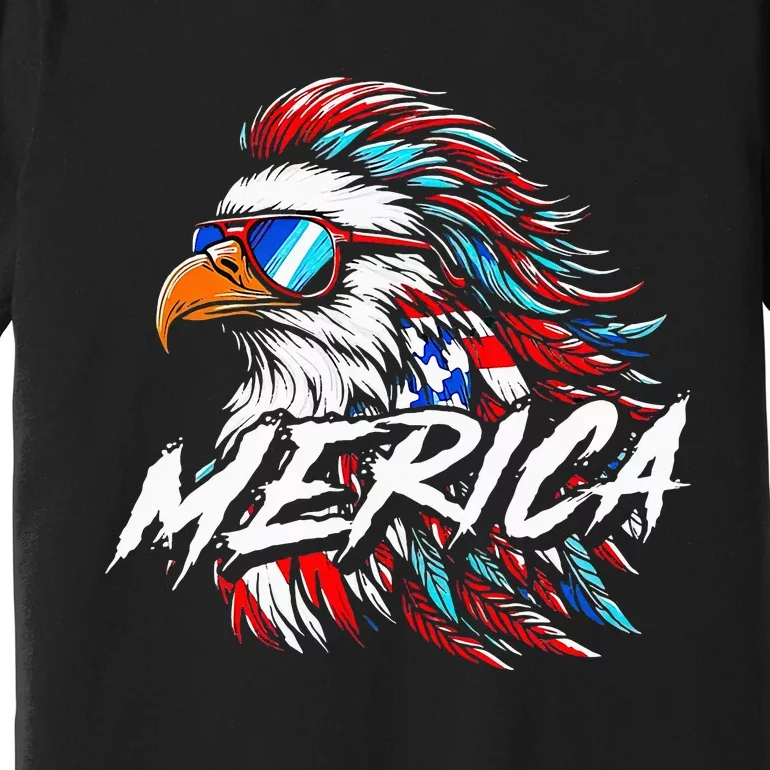 Merica Mullet Eagle Funny 4th Of July Premium T-Shirt