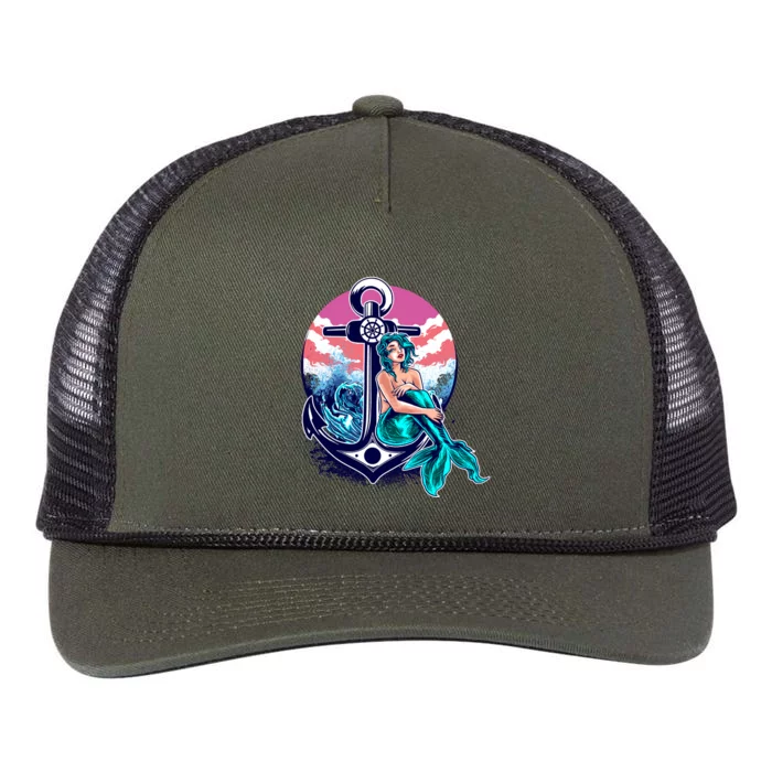 Mermaid Retro Rope Trucker Hat Cap