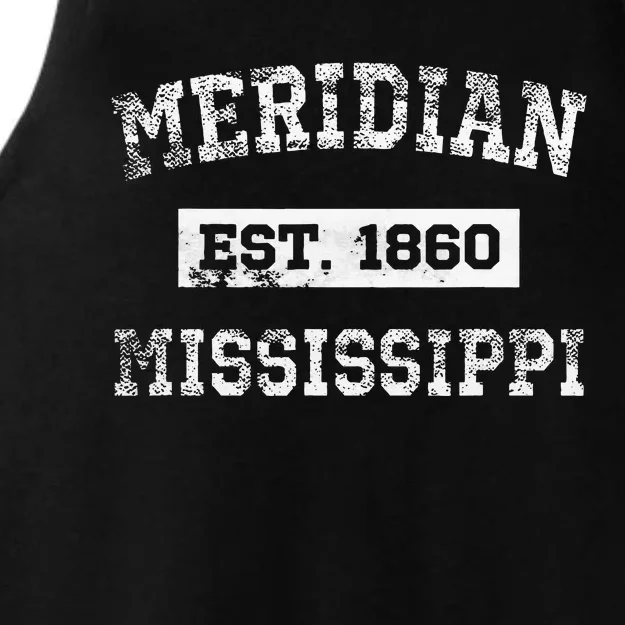 Meridian Mississippi Est. 1860 Distressed Ladies Tri-Blend Wicking Tank