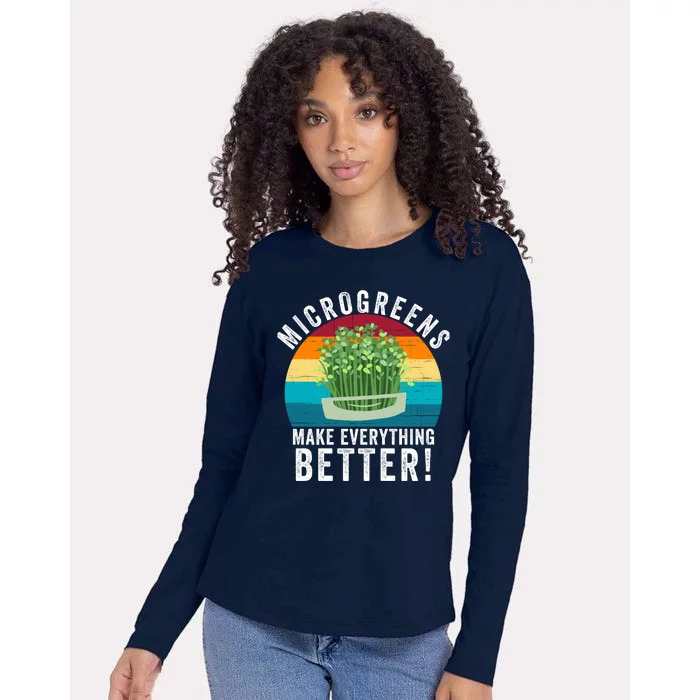 Microgreens Make Everything Better Gardening Urban Farming Superfood Organic Womens Cotton Relaxed Long Sleeve T-Shirt