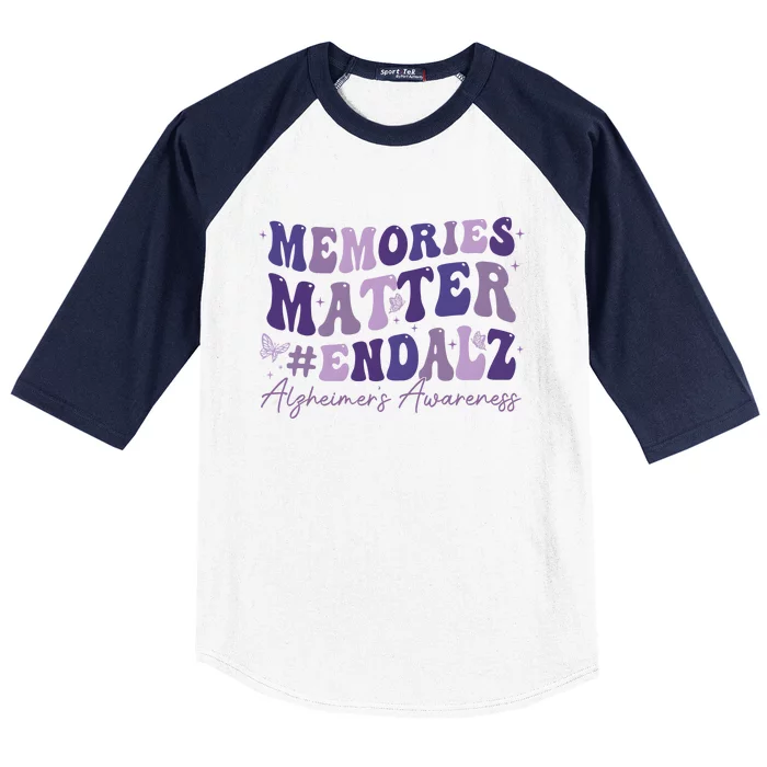 Memories Matter End Alz AlzheimerS Awareness Baseball Sleeve Shirt