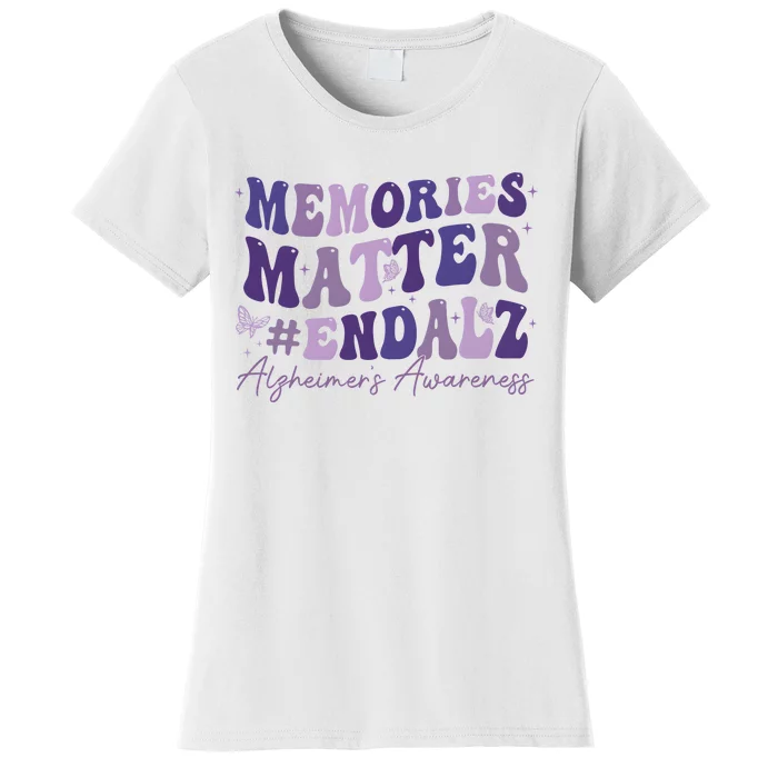 Memories Matter End Alz AlzheimerS Awareness Women's T-Shirt