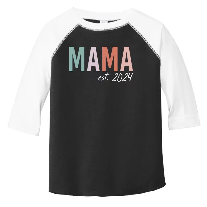 Mom Mama Est2024 Soon To Be Mommy Pregnancy Announcement Toddler Fine Jersey T-Shirt