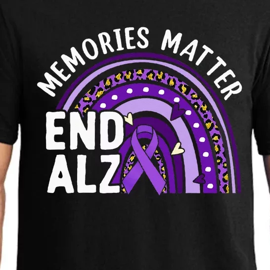 Memories Matter End ALZ Purple Rainbow Alzheimers Awareness Pajama Set