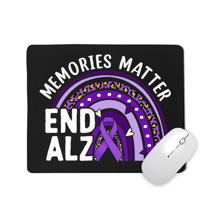 Memories Matter End ALZ Purple Rainbow Alzheimers Awareness Mousepad