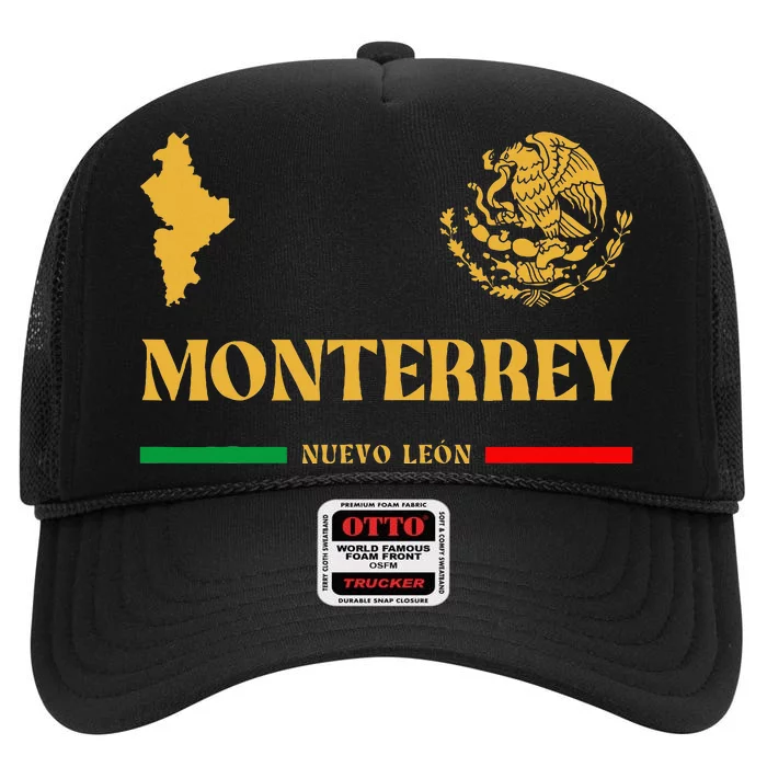 Monterrey Mexico Emblem Monterrey High Crown Mesh Trucker Hat