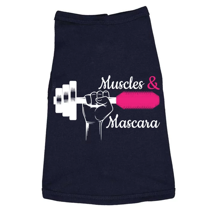 Muscle & Mascara Eyelashes Lipstick Funny Bold Gift Doggie Tank