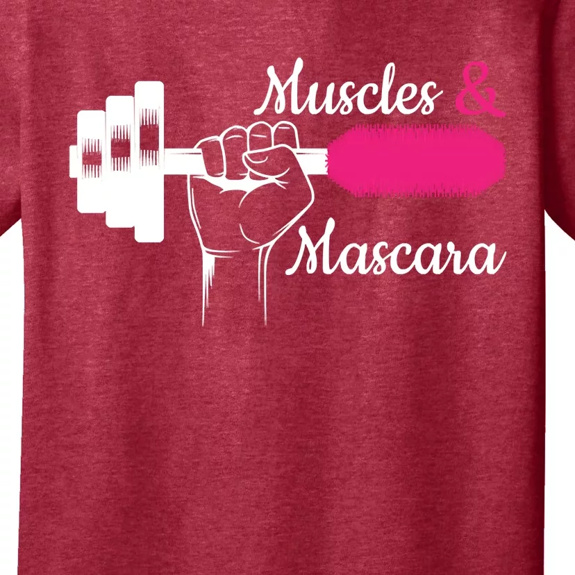 Muscle & Mascara Eyelashes Lipstick Funny Bold Gift T-Shirt