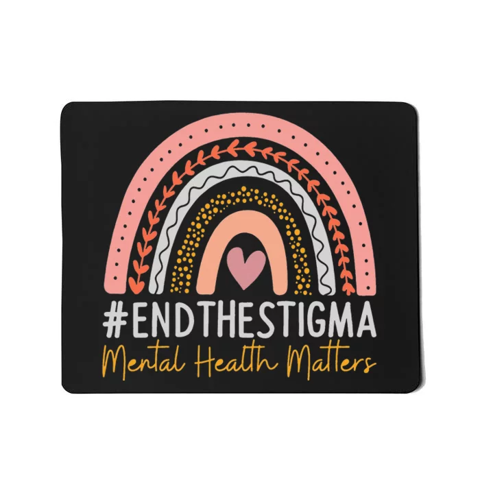 MentalHealth Matters End The Stigma Rainbow Boho Mousepad