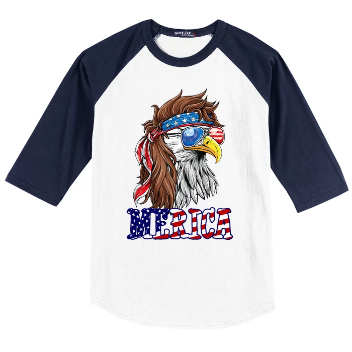 Merica Mullet Eagle Independence Day Baseball Sleeve Shirt