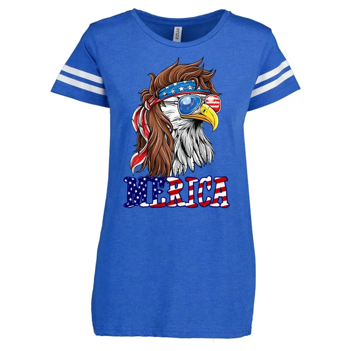 Merica Mullet Eagle Independence Day Enza Ladies Jersey Football T-Shirt