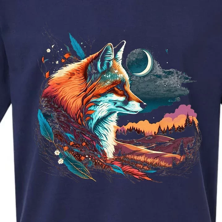 Majestic Moon Fox Sueded Cloud Jersey T-Shirt