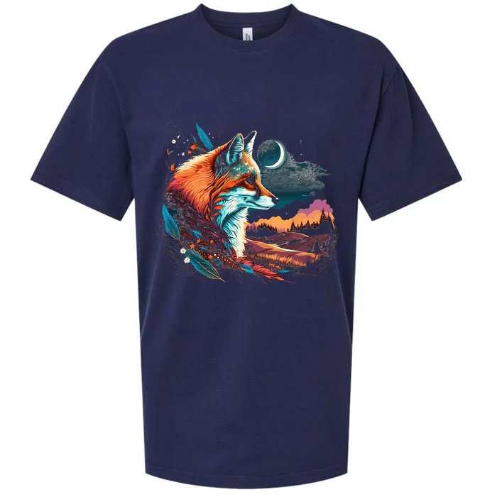 Majestic Moon Fox Sueded Cloud Jersey T-Shirt