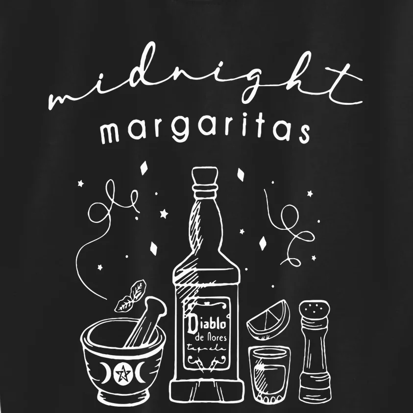 Midnight Margaritas Funny Halloween Witches Kids Sweatshirt