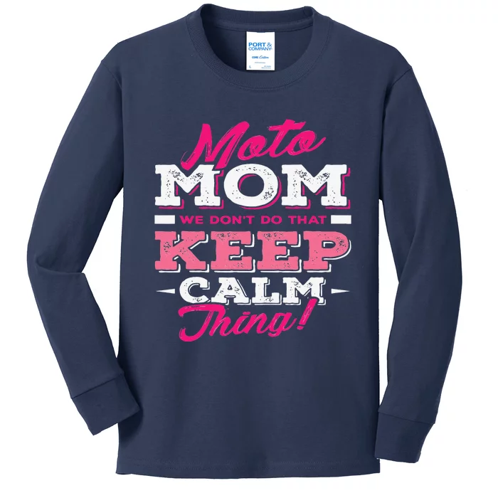 Moto Mom Funny Motocross Dirt Bike Kids Long Sleeve Shirt