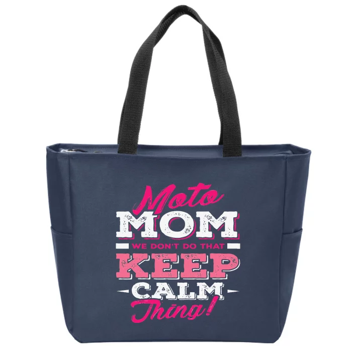 Moto Mom Funny Motocross Dirt Bike Zip Tote Bag