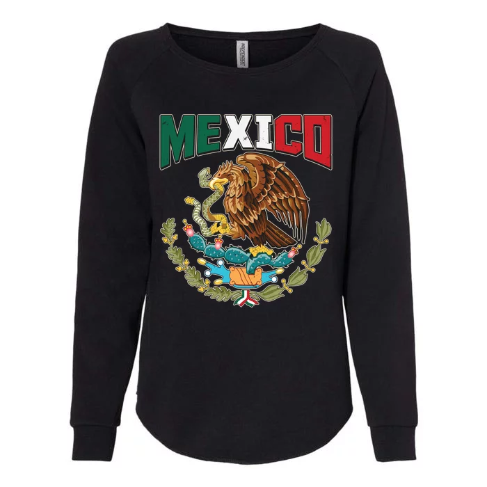 Mexico Mexican Flag Eagle And Snake Womens California Wash Sweatshirt