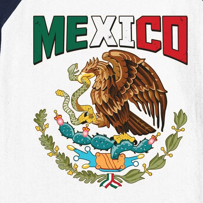 Mexico Mexican Flag Eagle And Snake Baseball Sleeve Shirt