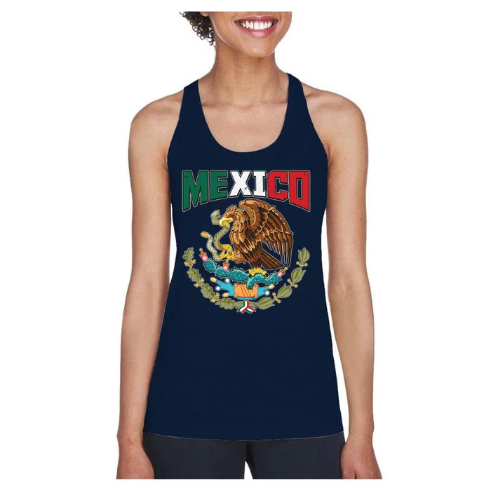 Mexico Mexican Flag Eagle And Snake Women's Racerback Tank