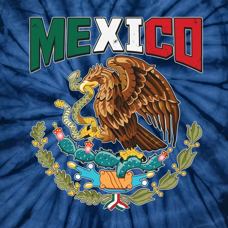 Mexico Mexican Flag Eagle And Snake Tie-Dye T-Shirt