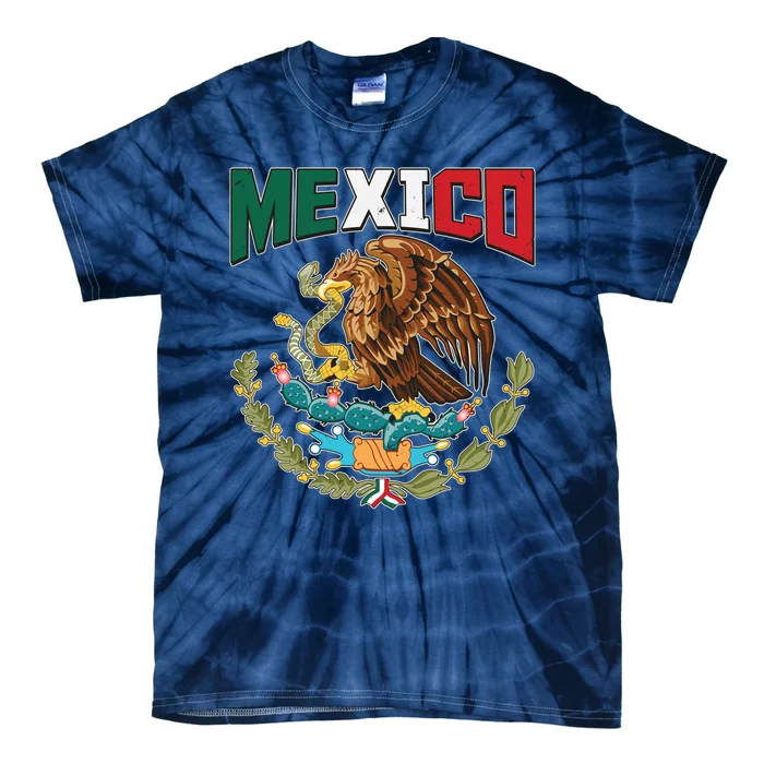 Mexico Mexican Flag Eagle And Snake Tie-Dye T-Shirt