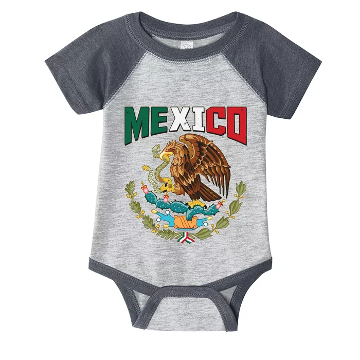 Mexico Mexican Flag Eagle And Snake Infant Baby Jersey Bodysuit