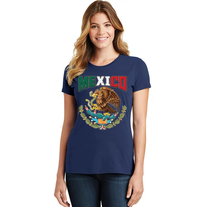 Mexico Mexican Flag Eagle And Snake Women's T-Shirt