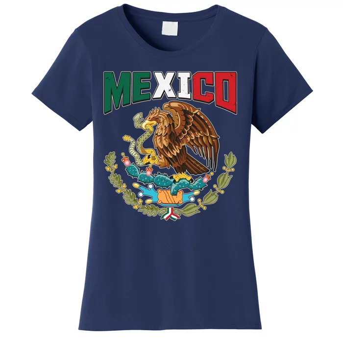 Mexico Mexican Flag Eagle And Snake Women's T-Shirt