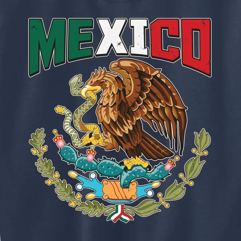 Mexico Mexican Flag Eagle And Snake Kids Sweatshirt