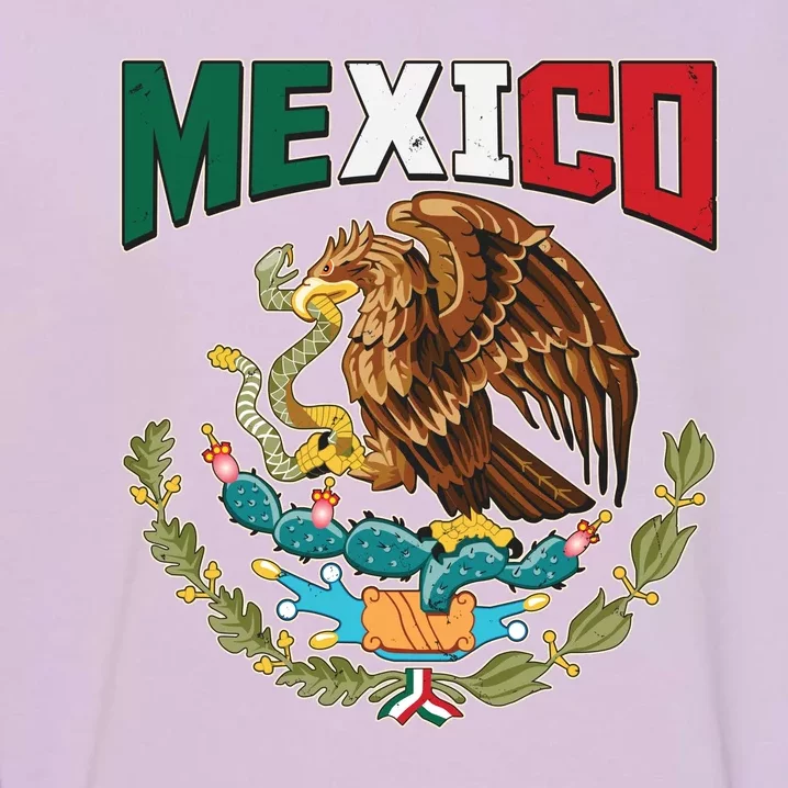 Mexico Mexican Flag Eagle And Snake Garment-Dyed Sweatshirt