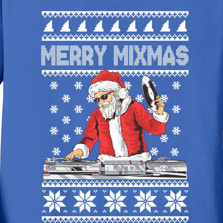 Merry Mixmas Funny Christmas Dj Hip Hop Music Party Edm Ugly Meaningful Gift Kids Long Sleeve Shirt