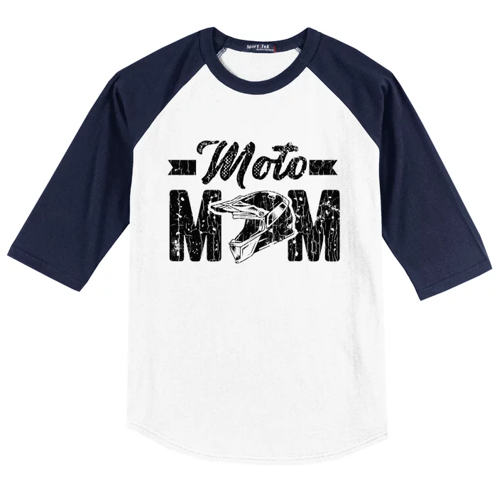 Moto Mom Funny Mudd Racing Bogging Mudding Graphic Baseball Sleeve Shirt