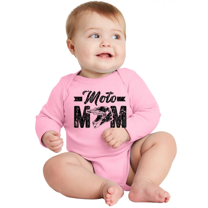 Moto Mom Funny Mudd Racing Bogging Mudding Graphic Baby Long Sleeve Bodysuit