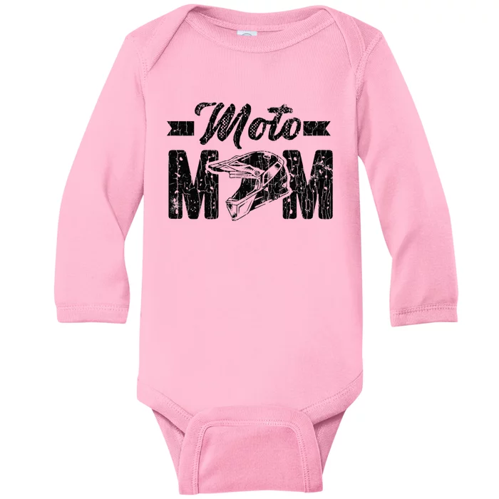 Moto Mom Funny Mudd Racing Bogging Mudding Graphic Baby Long Sleeve Bodysuit