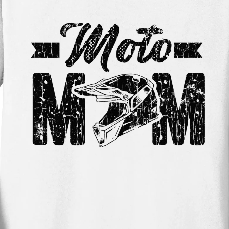 Moto Mom Funny Mudd Racing Bogging Mudding Graphic Kids Long Sleeve Shirt