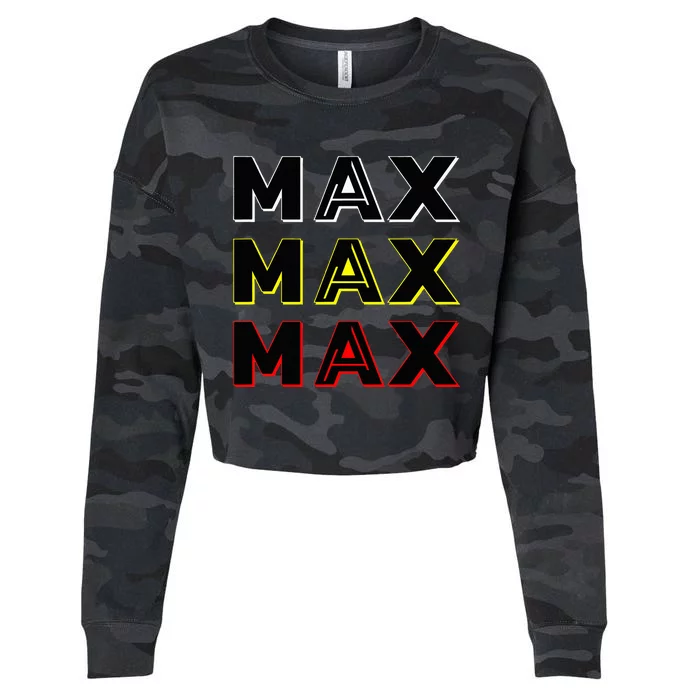 Max Max Formula Racing Driver Fan Team Box Box Box Cropped Pullover Crew