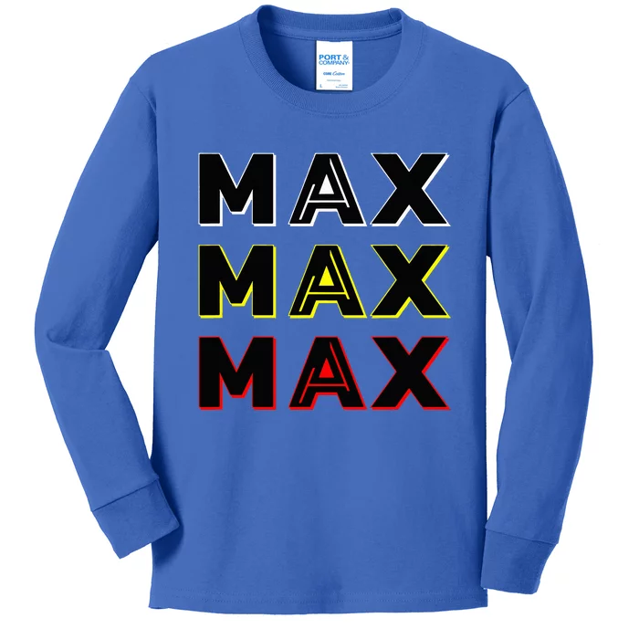 Max Max Formula Racing Driver Fan Team Box Box Box Kids Long Sleeve Shirt